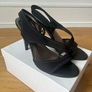 Calvin Klein Black Slingback Open-Toe Heels